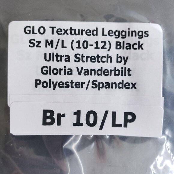 Glo Textured Leggings Size M/L (10-12) Black - Picture 5 of 5